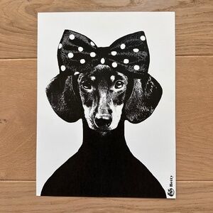 Scandinavian Artist Lisa Bengtsson Betsy Art Print Weiner Dog Modern Minimalist